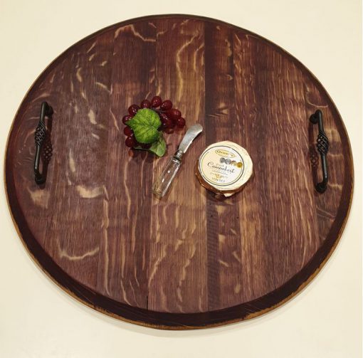 Round Platter with Wrought Iron handles - Image 4